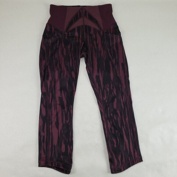 Lululemon Exquisite Crop Leggings Womens 6 NO TAG Painted Bordeaux Active Pant - Picture 4 of 14
